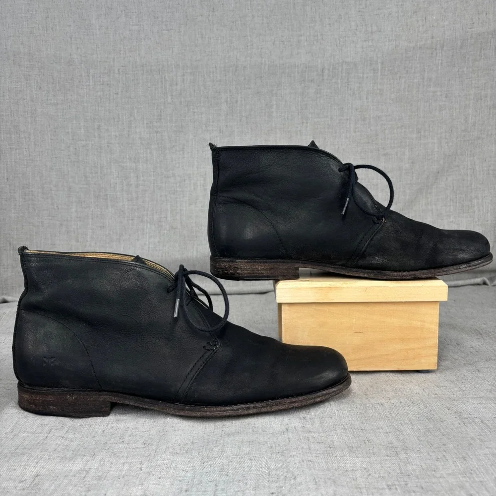 FRYE Phillip Chukka Boots Black Leather Lace Up‎ Business Shoes Men's Size 11